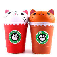 New Cappuccino Coffee Cup Squish Antistress Kawaii Squishies Slow Rising Jumbo Scented Cat Funny Toys For Children Boys and Girl