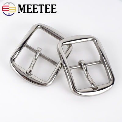 Meetee 40*52mm Mens Stainless Steel Pin Belt Buckles for 39mm Leisure Waistband DIY Jeans Clothes Belts Decor Sewing Accessory