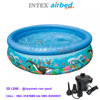 Intex ส่งฟรี สระอีซี่เซ็ตลายปลาวาฬ-โลมา 10 ฟุต (305x76 ซม.) รุ่น 28124/54900 + ที่สูบลมไฟฟ้า