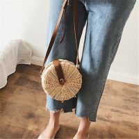 Yogodlns Handcraft Rattan Bag Knitting Straw Women Beach Circle Summer Sling Shoulder Purse READY STOCK