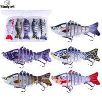 Studyset IN stock Fishing Lures 7 Jointed Swimbaits Slow Sinking Bionic Lifelike Fishing Lures 5PCS Kit For Freshwater Saltwater Bass