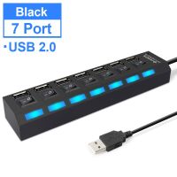 【support】 The Auto Zone Hub 2.0 Multi USB Port 4/7 Port Hub USB ความเร็วสูง Hab พร้อมสวิตช์เปิด/ปิด USB Splitter สำหรับ PC คอมพิวเตอร์ Accessorie Multi Port