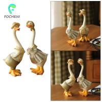 Focheni ตุ๊กตาเป็ดจำลอง2ชิ้น,ของตกแต่งเป็ดเรซินประดิษฐ์,ประติมากรรมรูปเป็ด,รูปปั้นเป็ด,โมเดลสัตว์จำลอง,ของตกแต่งรูปปั้นศิลปะงานฝีมือ