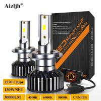 [ANYA Auto Parts] คู่3570 Canbus Led ไฟหน้า H1 H7 H11 H8 H4 9005 Hb3 9006 Hb4หลอดไฟ6000K 4500K 8000K สำหรับแสงหมอกรถโคมไฟ120W 30000LM