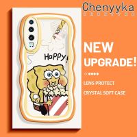 เคส Chenyyka สำหรับ Huawei P30 P30 Pro P30 Lite แฮปปี้ Spongebob ลายครีมขอบนุ่มเคสมือถือกันกระแทกแบบใสสร้างสรรค์เคสโปร่งใสลายกล้องถ่ายรูปเรียบง่ายอ่อนโยนฝาครอบป้องกัน