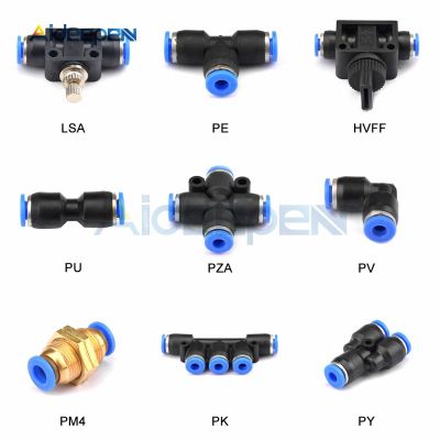 Pneumatic Fitting Pipe Connector Tube Air Quick Fittings Water Push In Hose Plastic 4mm 6mm 8mm 10mm 12mm PU PY Connectors Pipe Fittings Accessories