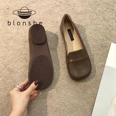Loafers Women Mules Leather Shoes Casual Flat Shoes Korean Rubber Shoes For Women Sneakers Teenager Canvas Shoes Girls Slippers INS New SH-022316