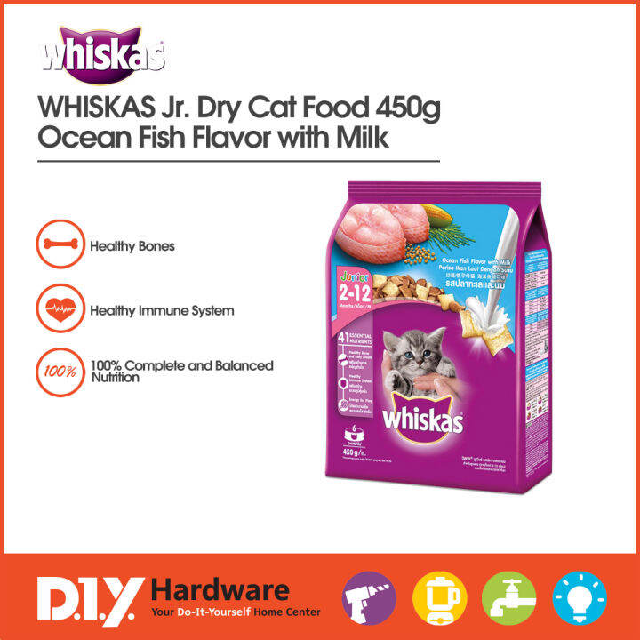 Whiskas Jr. Dry Cat Food 450g Ocean Fish Flavor with Milk Lazada PH