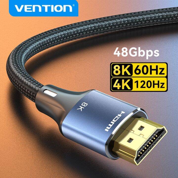 Vention 8K HDMI 2.1 Cable 4K 120Hz 48Gbps for USB C HUB PS5 TV Box
