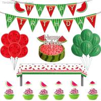 ✱ Summer Watermelon Theme Tableware Sets Fruits Birthday Party Supplies Baby Shower Wedding Decor Disposable Plate Tablecloth