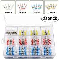 ☏▲♣ 50/100/250Pcs Mix Solder Seal Wire Connectors -Heat Shrink Solder Connectors Waterproof Solder Butt Connector Kit