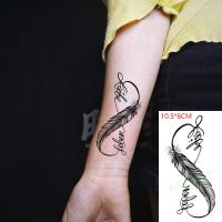 【hot】☑☽№  Temporary Sticker Feather Pattern Tatto Flash Tatoo Fake Tattoos for Men