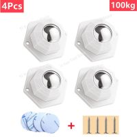 4Pcs Self Adhesive Furniture Casters Wheels 360° Rotation Heavy Duty Pulley Stainless Steel Strong Load-bearing Universal Wheel