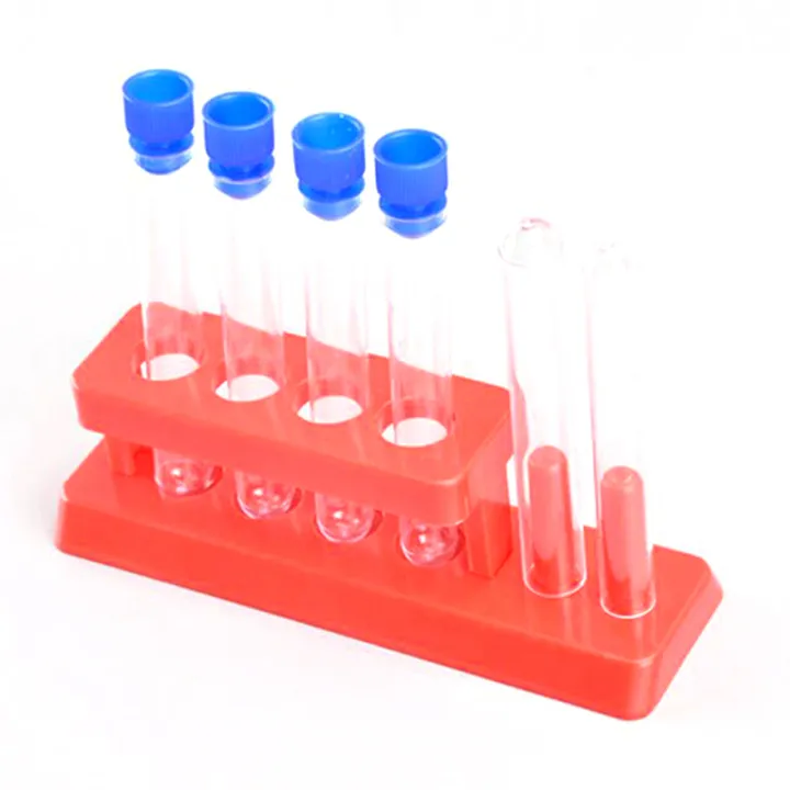 1Pc Red Plastic Test Tube Rack 6 Holes Holder Support Laboratory Test ...