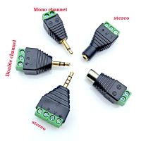 2PCS 3.5 Jack Connector Stereo Adapter 3.5mm Audio Mono Channel Plug To Screw Electrical Connectors