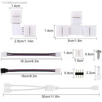 ◑ 4 Pin 10mm Connector RGB LED Strip Light Terminal Splice L T I Shaped Adapter Accessories Kit for Bar 5050 Jumper Wire Connector