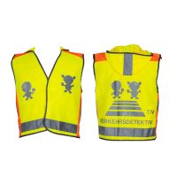 Cartoon Kids Reflective Safety Vest School Children Training Breathable Vest Hooded Jacket Waistcoat Yellow Vest