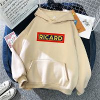 Ricard Hoodies ผู้หญิง,อะนิเมะตลก Hoddies ขนแกะย้อนยุคเสื้อกันหนาวขนแกะ