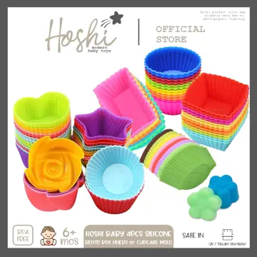 78PCS Silicone Lunch Box Dividers Bento Cupcake Liners Muffin Cups