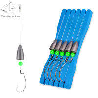 Elder Sea 5Pcs Fish Line Binded Hooks ชุด Handmade Long-Throwing Fishhooks Luminous เหยื่อตกปลา Tackle Kit