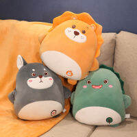(ร้อน) 1ชิ้น40เซนติเมตรน่ารักการ์ตูนสัตว์ฤดูหนาว Handwarmer 3 In 1ผ้าห่มโยนหมอนไดโนเสาร์หมูสิงโตยูนิคอร์นยัดไส้เบาะนุ่มของเล่น
