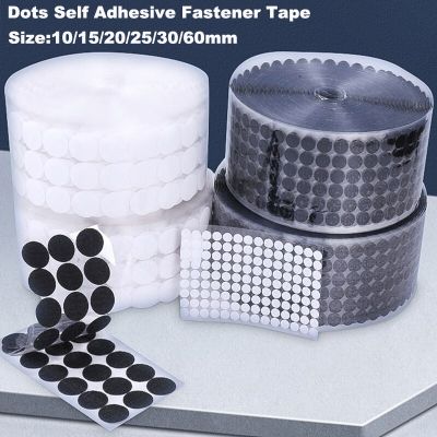 100-500Pairs/lot Self Adhesive Fastener Tape Dots 10/15/20/25/30/60mm Disc Adhesive Strong Glue Magic Sticker Round Coins Hook Loop