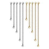 10Pcs Stainless Steel Necklace Extenders Bracelet Anklet Extension Chains with Lobster Clasps and Closures for Jewelry Making