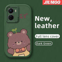 เคส JIUMOO สำหรับ VIVO Y16 Y35 5G Y56 5G เคสโทรศัพท์หนังดีไซน์ใหม่หมีน่ารักเคสโทรศัพท์ซิลิโคนนิ่มเรียบง่ายบางเคสหลังเคสกันกระแทกกล้องฝาปิดเลนส์เต็มตัว