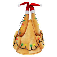 Unisex Turkey Hat Light-Up Drumsticks Cap ชุดคริสต์มาสวันขอบคุณพระเจ้า