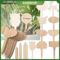 ZOWBRSH 10PCS เป็นมิตรกับสิ่งแวดล้อม กระถางเนอสเซอรี่ เครื่องประดับบอนไซ เครื่องหมายสวน ป้ายไม้ ป้ายโรงงานไม้ไผ่ เครื่องมือปลูก