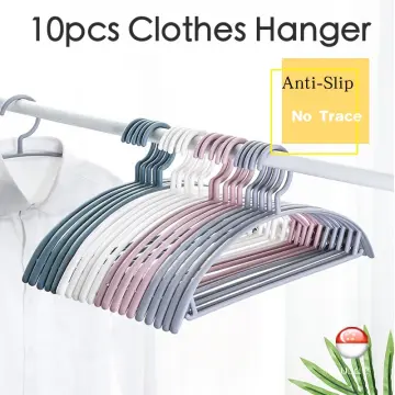 10pcs Clothes Hanger Non-Slip Drying No Trace Plastic Hanger for Home Use  Purple 