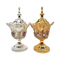 Knitting Vintage Incense Burner Electric Metal Censer Incense Holder With Cover Sandalwood Cense Home Hotel Decorations