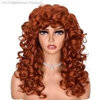 Red Brown Copper Ginger Short Curly Synthetic Wigs for Women Natural Wave Wigs with Bangs Heat Resistant Cosplay Hair HIHOO Hair [ Hot sell ] Gktinoo Fashion