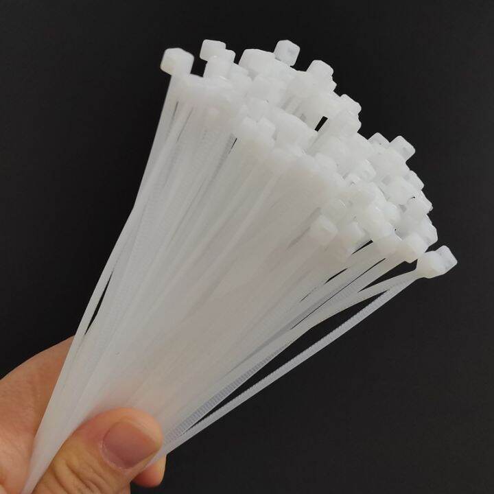 5x200-250-300mm-nylon-cable-tie-self-locking-plastic-tie-white-organiser-fasten-cable-wire-cable-zip-ties-hose-clamp-100pcs-bag