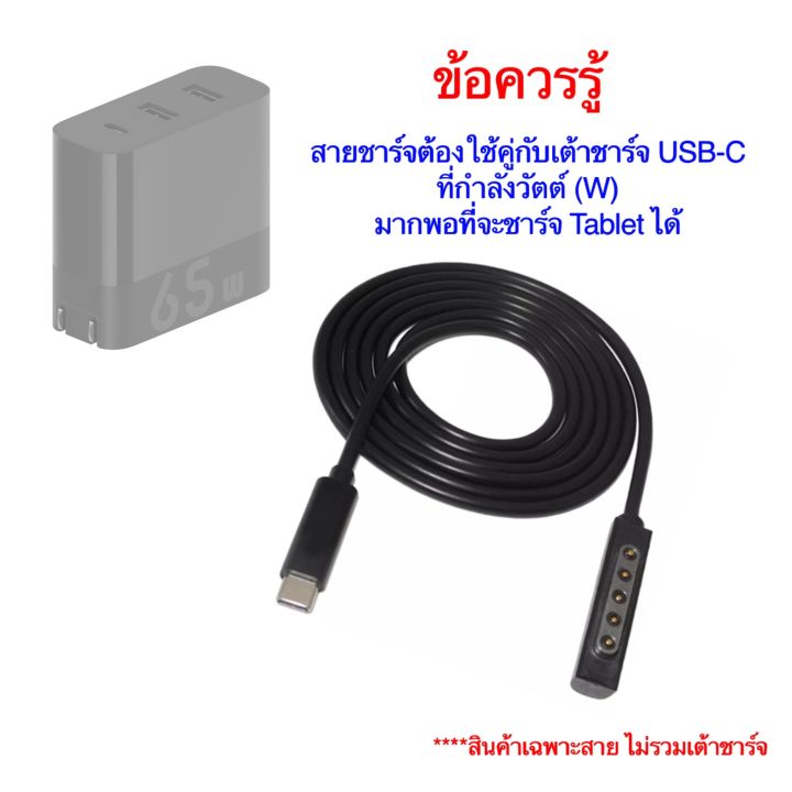 สายชาร์จ-surface-pd-surface-pro-1-2-rt-charger-12v-3a-connect-to-usb-c-cable-usb-c-ชาร์จ-charge-microsoft-พร้อมส่ง