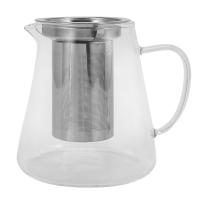 Glass Teapot with Stainless Steel Removable Infuser for Loose Leaf Tea, Bonus Tea Kettle &amp; Infuser Coaster, 950Ml