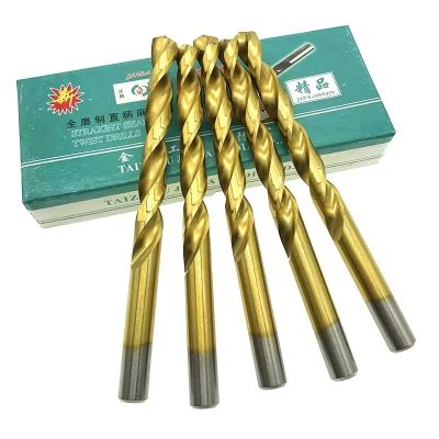 10PCS 5.0mm-9.0mm High Speed Steel Titanium Coated Straight Shank Twist Drill Bits For Metal (5mm/5.5mm/6mm/6.5mm/7mm/8mm/9mm) Drills Drivers