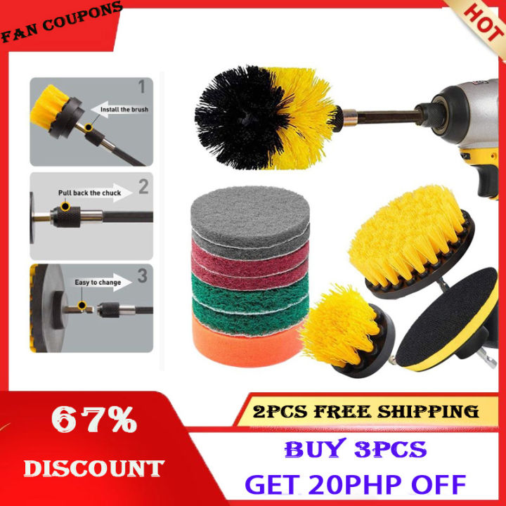 Power Scrubbers, Cleaning Drill Brushes, Extended Long Attachment
