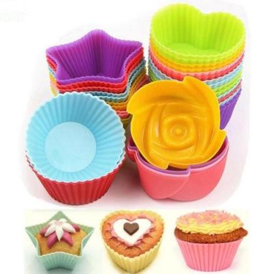 12pcs Silicone Cupcake Bakeware Mould Jelly Pudding Muffin Cake Moulds Baking Cake Cup Kitchen Tool