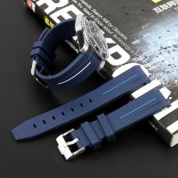 （Bar watchband）RubberBand ปลายโค้ง20มม. 22มม. ForStrapSilicone สายนาฬิกาข้อมือผู้ชายเปลี่ยน WristAccessories