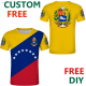 2023 Free Venezuela Custom Flag T-shirt Bolivarian Republic Mens Emblem Shirt Diy Us City Name Number T-shirt Unisex