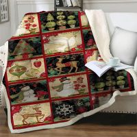 2023 Throw Blanket Cartoon Snowman Sherpa Blankets Bedding Sherpa Blanket New Year Gift Christmas Travel Party Decoration Soft Quilts