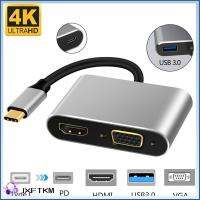 JXFTKM For Macbook pro Notebook Samsung S20 S10 Switch 4in1 PD 87W USB 3.0 Type-C เป็น HDMI VGA Hub ตัวแปลงวิดีโอเสียง อะแดปเตอร์