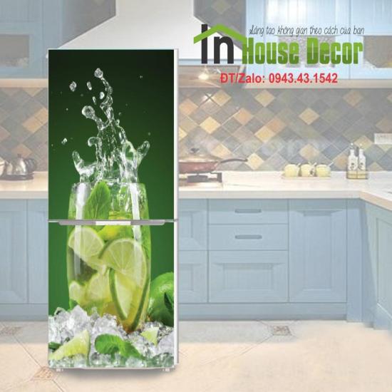 Decan trang trí 3d tủ lạnh cốc nước chanh - ảnh sản phẩm 1