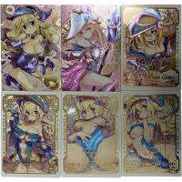 Yu Gi Oh แฟลชการ์ดนักมายากลสีดำสาว ACG Kawaii Duel มอนสเตอร์เกมคลาสสิกของเล่นอะนิเมะบัตรสะสมของขวัญ6ชิ้น/เซ็ต