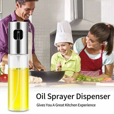 1Pc 100ml สแตนเลสสตีลน้ำมันมะกอก Sprayer Dispenser สเปรย์สำหรับทำอาหาร BBQ Spray Bottle