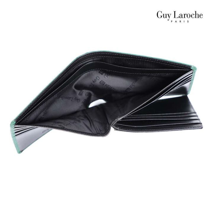 guy-laroche-กระเป๋าสตางค์พับสั้น-มีลิ้นกลาง-รุ่น-mgw0322-สีเขียว