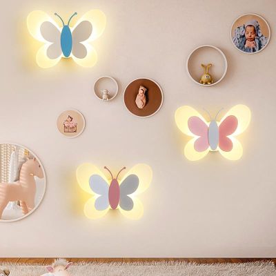 Childrens Room Butterfly Light Bedside Wall Lamp Nordic Creative Personality Led Simple Modern Bedroom Background Wall Lamp