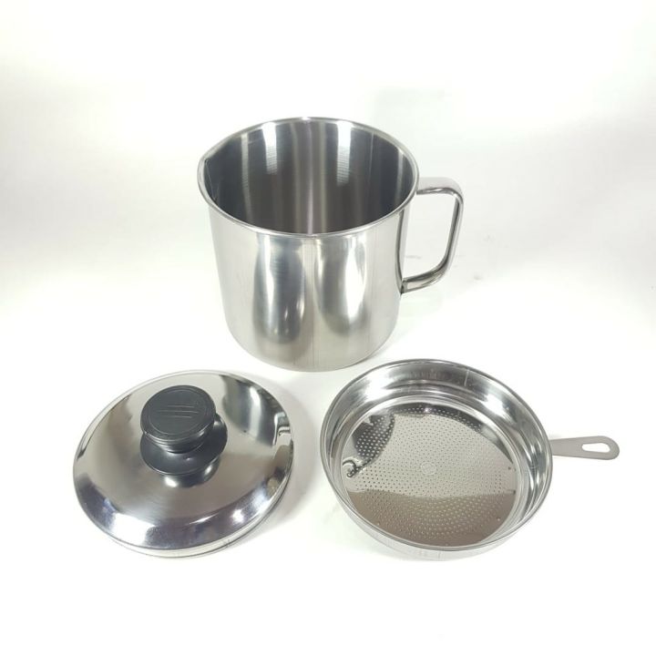 Oil Pot Gelas Saringan Minyak Tutup 12l Bahan Stainless Toko Bagus Kita Lazada Indonesia 2343