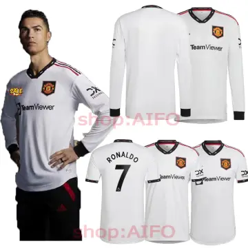 Manchester United Away Shirt 2022-23 - Long Sleeve with Ronaldo 7 printing